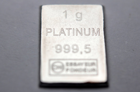 Close-up of a Platinum bar