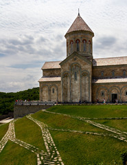 Naklejka premium July 6, 2019 - Bodbe, Georgia - The Monastery of St. Nino at Bodbe is a Georgian Orthodox church and other sacred buildings near Sighnaghi, Kakheti, Georgia.