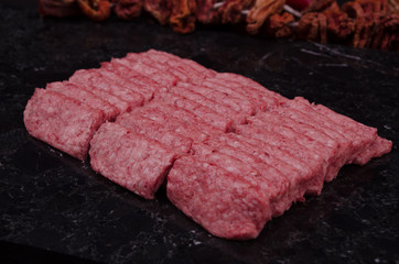 raw meatball stock photo