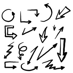 doodle arrow collection vector isolated background