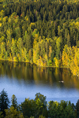 landscape with river and blue sky