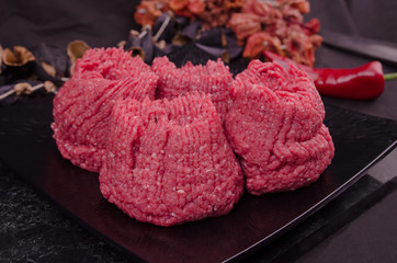 raw meatball stock photo