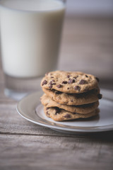 Chocolate chip cookies and milk