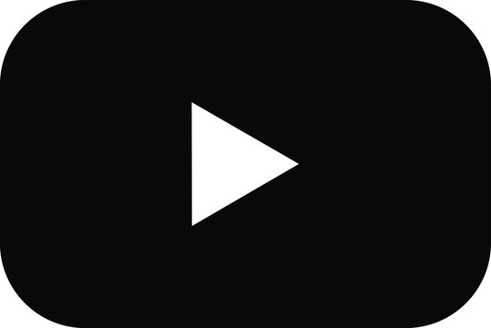 Black Play button icon in vector