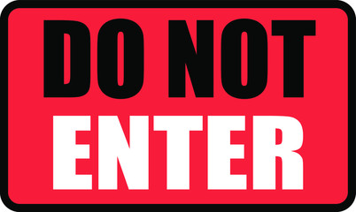 Do not enter sign in vector
