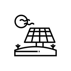 Solar power  Vector Icon Line Illustration