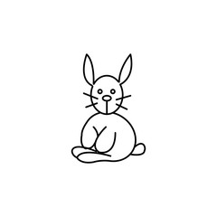 Rabbit simple vector design line icon
