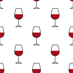 glass of wine seamless pattern, vector illustration