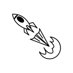 ICON ROCKET LINE SIMPLE DESIGN VECTOR