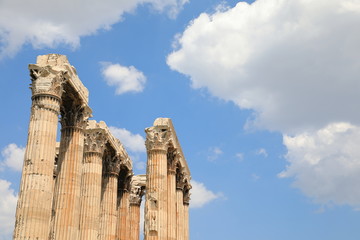 Temple of Olympian Zeus and Acropolis Hill, Athens Greece
