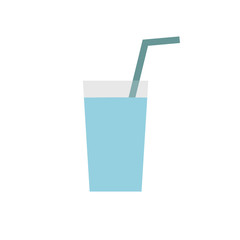 glass of water flat icon, vector illustration