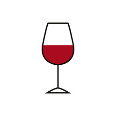 glass of wine flat icon, vector illustration