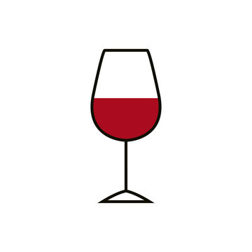 glass of wine flat icon, vector illustration