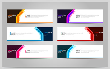 Colorful Banner background design set. modern abstract template design.