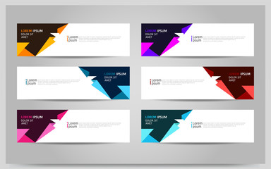 Colorful Banner background design set. modern abstract template design.