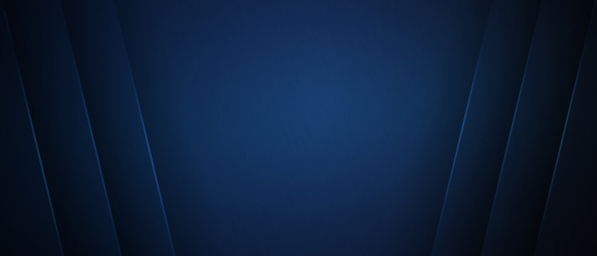 Blue Dark Background For Wide Banner With Symmetric Light