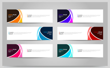 Colorful Banner background design set. modern abstract template design.