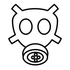 Gas mask for protection against virus. Vector illustration in black and white. Icon for websites and mobile applications.