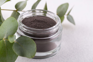 Black cosmetic clay powder