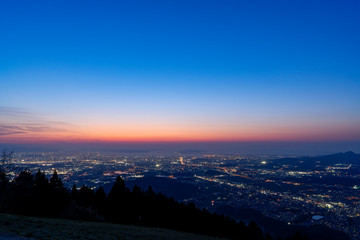 Naklejka premium [福岡県]福岡市街の夜景（米の山展望台）