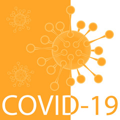 Virus. Abstract vector on white and yellow background,Abstract virus strain model of MERS-Cov or middle East respiratory syndrome coronavirus and Novel coronavirus 2019-nCoV with text on background.