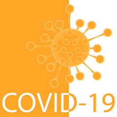 Fototapeta premium Virus. Abstract vector on white and yellow background,Abstract virus strain model of MERS-Cov or middle East respiratory syndrome coronavirus and Novel coronavirus 2019-nCoV with text on background.
