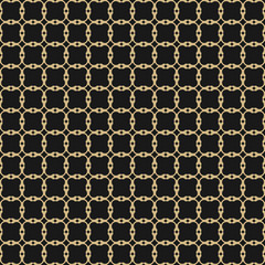 Vector golden ornament. Luxury seamless pattern in oriental style. Texture of mesh, net, ornamental grid, lattice. Gold and black abstract background. Subtle design for decor, covers, prints, fabric