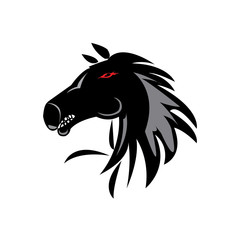 horse head logo simple color vector design
