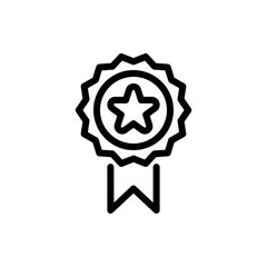 Star Badge Vector Icon Line Illustration