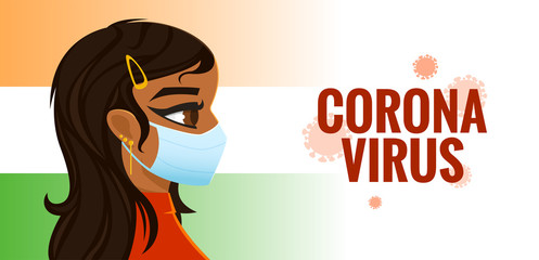 Coronavirus protection in public place, vector illustration