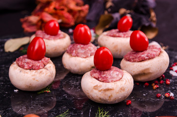 ground beef stuffed mushrooms