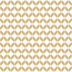 Vector golden mesh seamless pattern. Simple gold and white geometric texture. Elegant ornament of lattice, grid, curved net. Abstract repeat background. Luxury design for decoration, print, wallpapers