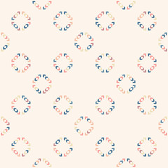 Vector geometric seamless pattern. Simple abstract ornament with small diamond shapes, rhombuses, arrows. Stylish ornament with colorful particles on white background. Modern minimal repeated texture