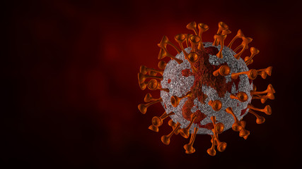 3D of coronavirus under the microscope