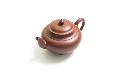 Yixing clay teapot with white background