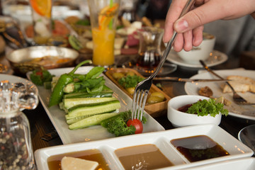 Turkish Breakfast stock photo