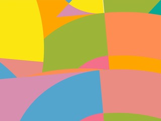 Beautiful of Colorful Art Pink, Yellow, Orange, Blue and Purple, Abstract Modern Shape. Image for Background or Wallpaper