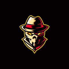 Mafia skull e sport gaming logo