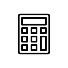 Calculator Vector Icon Line Illustration