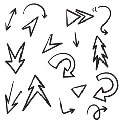 collection of hand drawn Doodle arrow set ,vector illustration