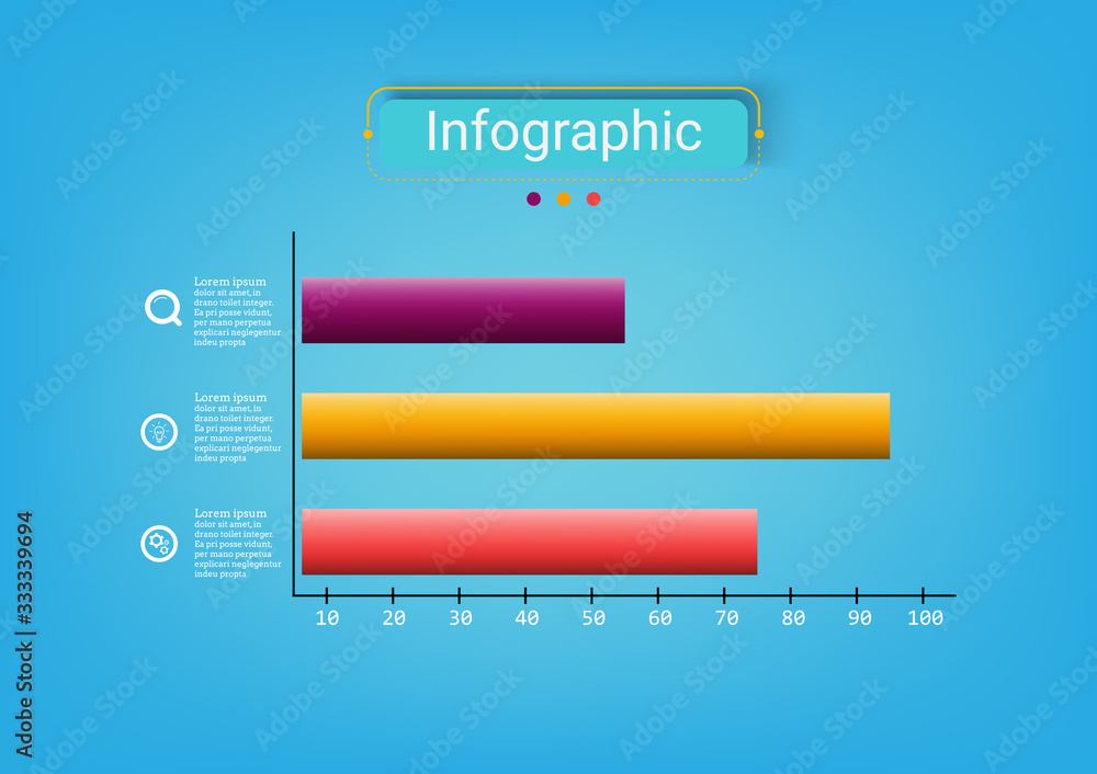 Poster infographic design vector template 3 point banner for workflow layout, diagram, banner, web design. 