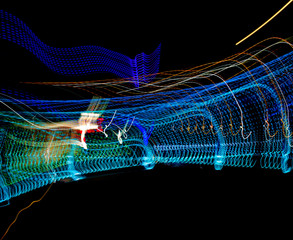 Abstract patterns of colourful neon lights