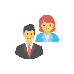 Colleagues Vector Filled colour Icon Illustration
