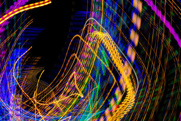 Abstract patterns of colourful neon lights