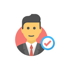Accountant Vector Filled colour Icon Illustration