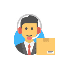 Logistics Manager Vector Filled colour Icon Illustration