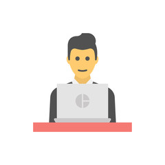 Accountant Vector Filled colour Icon Illustration