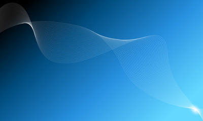 Abstract wave element for design. Digital frequency track equalizer. Stylized line art background. Colorful shiny wave with lines created using blend tool. Curved wavy line, smooth stripe Vector