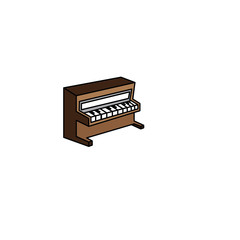 piano simple color vector design icon