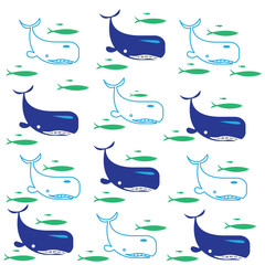 seamless whale simple color vector design